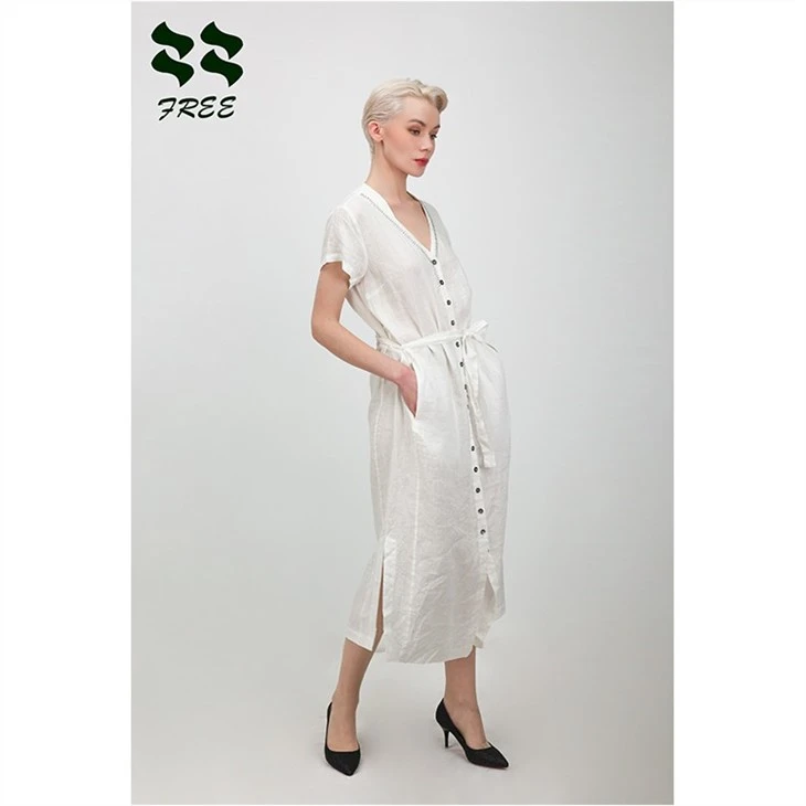 long white dress with pearls