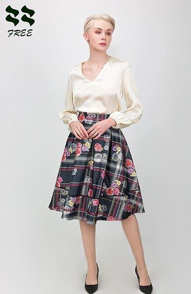 Floral Digital Print Midi Skirt Chinese Manufacturer