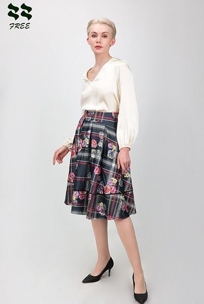 Floral Digital Print Midi Skirt Chinese Manufacturer
